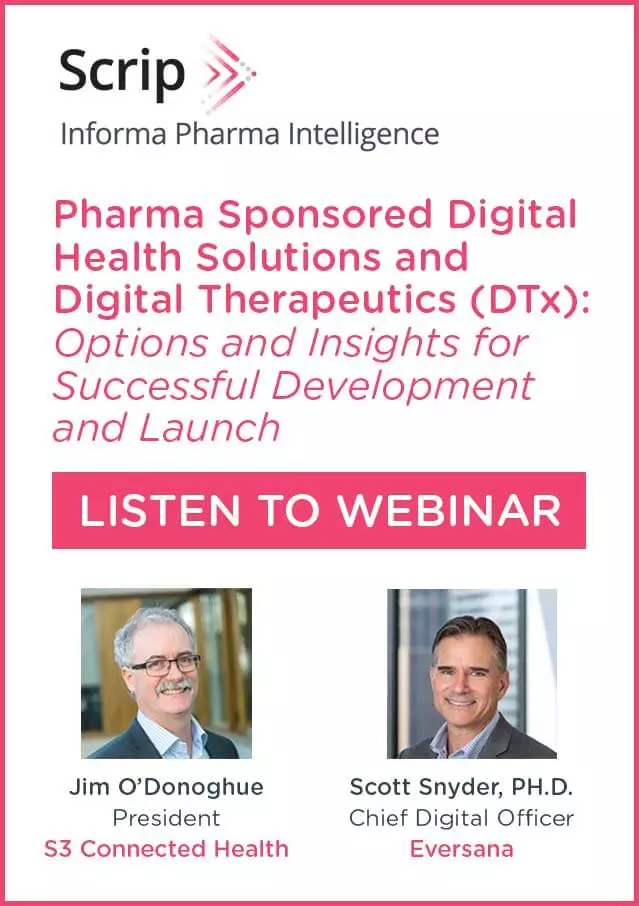 Webinar: Pharma Sponsored Digital Health Solutions and Digital Therapeutics - Options and Insights for Successful Development and Launch